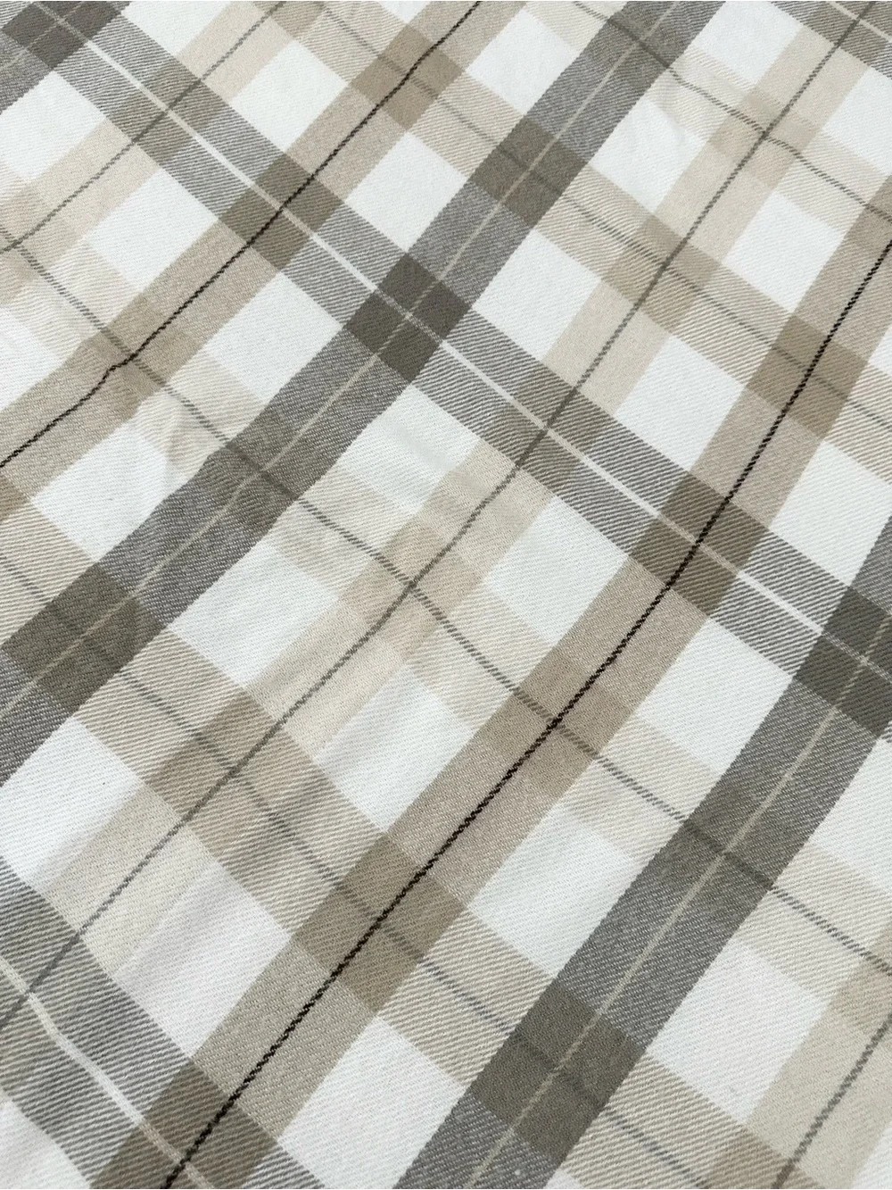 Fall Plaid Fringe Throw Blanket - Beige, Cream & Tan - Fall Harvest Decor
